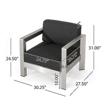 Christopher Knight Home Pismo Outdoor 4-Seater Aluminum Conversation Set with Fire Pit Silver + Dark Gray
