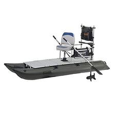 AQUOS 10.2ft Inflatable Pontoon Boat with Trolling Motor Transom Hand Control 12V 55LBS