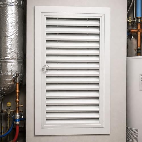 Innovz White Louvered Access Panel Door, Ventilated HVAC Utility Room Inspection Door for Water Heater & Pipe Maintenance, Attic Hatch Wall Hole Cover Plate(WxH(20x60in))