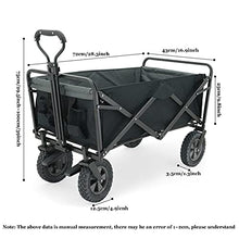 Foldable Garden Cart Outdoor l Heavy-Duty Beach Cart Portable with Adjustable Push-Pull Handle Wagon Stroller Suitable for Courtyard Beach Shopping(100 X 72 X 43 cm) (Black)