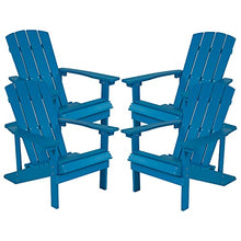 Flash Furniture Charlestown Poly Resin Adirondack Chair Set of 4 Blue