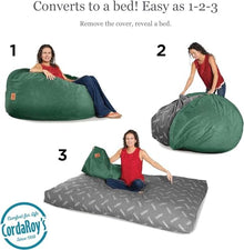 CordaRoy's Chenille Convertible Bean Bag Chair & Bed Queen Size Rainforest