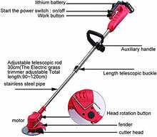 Cordless Trimmer Lightweight Electric Lawn Mower Home Portable Wireless Lawn Mower Small Rechargeable Lithium Battery Lawn Mower Garden Sprout Trimmer Lawn Mower Red