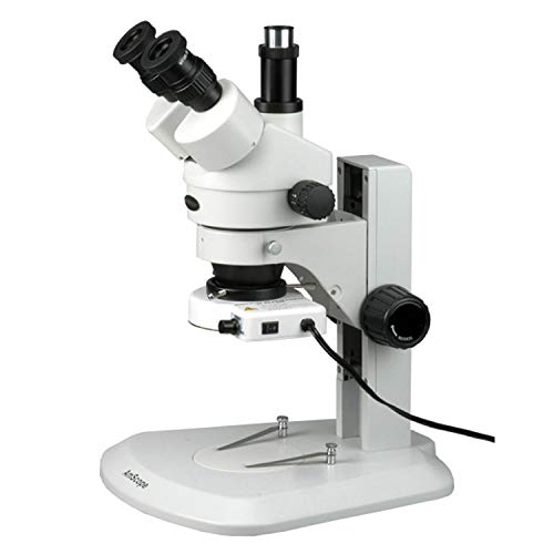 AmScope Professional Trinocular Stereo Zoom Microscope 3.5X-90X with LED Ring Light