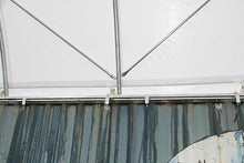 Kaimei 20'x40' Heavy Duty Shipping Container Canopy Shelter - White, PE Fabric, Pony Wall Design - Ideal for Warehouse, Livestock, Equipment Storage, & More!