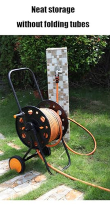 Etsuosy Garden Hose Reel Cart with Wheels, Metal, Holds up to 164 ft Hose