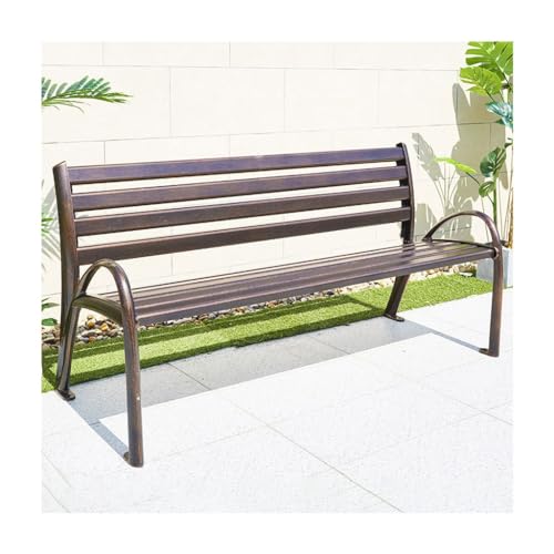 GVBNOTT Porch Chairs Garden Bench Outdoor Simple Bench with Backrest Park Bench, Sturdy Metal Frame and Seat, Modern Outdoor Lounge Chair for Garden, Patio, Backyard Outdoor Bench Garden B