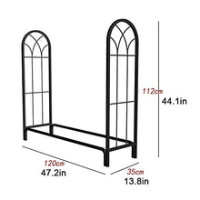 Large Firewood Fireplace Tool Holder Indoor and Outdoor Storage Rack Heavy Duty Wrought Iron Frame Fireplace Accessories Firewood Storage (Size : B) ()