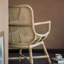 Apk i bc Handwoven Rattan Chair,Chinese Style Rattan Chair,Easy to Assemble, Supports 330 Lbs, Suitable for Cafes.(Natural,60 * 60 * 84CM)
