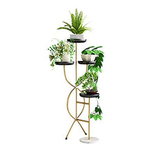 MOOWI Plant Stand Nordic Wrought Iron Living Room Plant Rack Office Multi-Layer Flower Stand Decoration Simple Balcony Floor-Standing Plant Shelf Flower Stand (Color : Gold and Black)