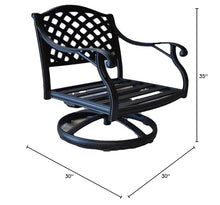 Patio Land Nassau Outdoor Patio Set of 4 Swivel Rocker Club Chairs Dark Bronze