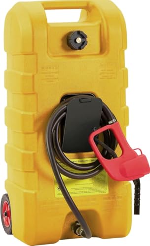 STMHOM 15 Gallon Gas Caddy, Heavy-Duty Gas Can and Fuel Caddy with Manual Fuel Transfer Pump, Portable Fuel Tank on Wheels with 10 ft Hose for Lawn Mowers, Cars, Boats, ATVs, Home and Farm Use, Grey