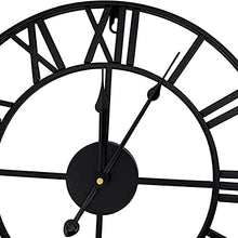 EHVYBDX Indoor Outdoor Decoration Outside Clock Mute Quartz Wall Clock Outdoor Garden Wall Clock Large Retro Roman Numerals Garden Clock Open Face Wrought Iron Waterproof Outdoor Clock