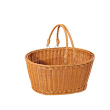OQPJMYZ Small Picnic Basket Imitation Rattan Wicker Woven Bag Shopping Basket Storage Vegetable Basket Hand-held Flower Basket Picnic Basket Fruit Basket