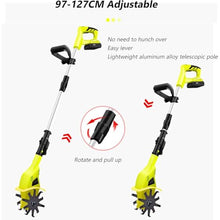 Cordless Garden Tiller, Handheld Electric Garden Rotary Tiller with Rechargeable Lithium Battery and Charger, Soil Tiller for Farms, Parks