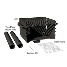 Pilot Rock Charcoal Grill - Park Style Post Mounted - 2-Pack - Alloy Steel