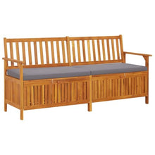 LKJephalotrope 3-Seat Solid Acacia Wood Storage Bench with Cushion, 67in