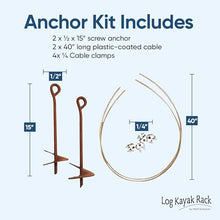 Log Kayak Rack 6-Place Freestanding Storage Rack Unfinished+ Anchor Kit