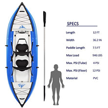 PRODCA Inflatable Kayak Set with Paddle & Air Pump Tandem 2 Person Kayak