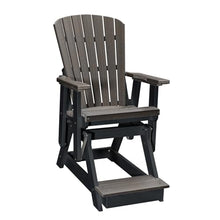 American Furniture Classics Adirondack Series 27 in. 1-Person Black HIGH Density POLYETHYLENE Plastic Outdoor Balcony Height Glider 516CGBK-1