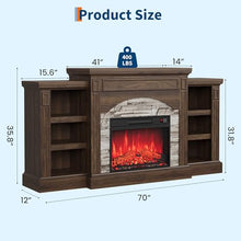 Homhougo Fireplace TV Stand for 80", Farmhouse Wood Entertainment Center