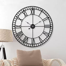 PPXCZZ 50cm Large Outdoor Wall Clock, Retro Silent Metal Garden Clock with Roman Numerals, Waterproof Indoor Outdoor Decor