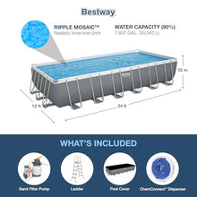 Bestway Power Steel 24’ x 12' x 52” Above Ground Pool w/Sand Pump, 2 Pack