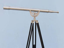 Hampton Nautical Floor Standing Anchormaster Telescope Brushed Nickel 65