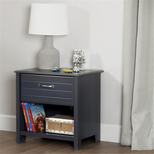 Home Square 2-Piece Full Mates Bed & Nightstand Set Blueberry