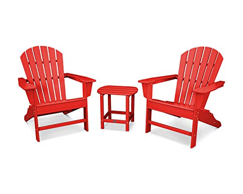 POLYWOOD South Beach 3-Piece Adirondack Chair Set with Side Table