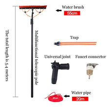 Water Fed Pole Kit Window Cleaning Pole Water Fed Telescopic Brush/Extendable Cleaner Conservatory Roof Suitable for Car Indoor Outdoor High Windows,5.4M/18FT-55cm