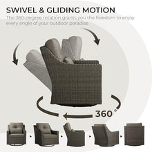 CHITA Patio Wicker Chair, 360° Rocking Swivel Outdoor Rattan Chair