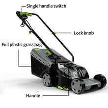 13-Inch Electric Lawn Mower Corded Electric Walk-Behind Push Mower Portable Outdoor Corded Electric Lawn Mower 32cm Cutting Width