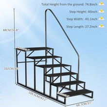 6 Step Hot Tub Steps with Handrail, 660 LBS Heavy Duty Non-Slip Metal Hot Tub Stairs, Outdoor Spa Steps with Safety Railing for Above Ground Pool, RV, Deck and Hot Tub