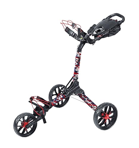 Bag Boy Nitron 3 Wheel Golf Push Cart Red/White/Blue Camo