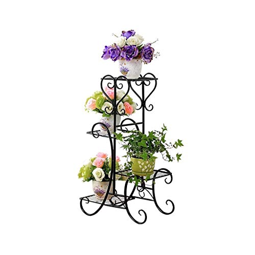 SIDUFHAOPKLL 4 Tiers Metal Home Flower Seeds Plant Display Stand Garden Instruments Pot Storage Rack Shelf Gardening Tools and Equipment