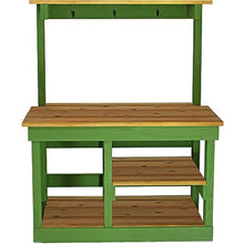 Rustic Gardening Workbench Outdoor Potting Table with Tool Hooks - Wooden Patio Furniture (Natural Redwood Frame)
