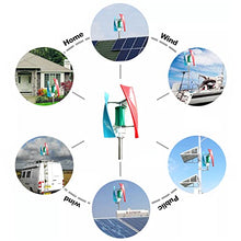 600W Turbine Generator Kit, Portable Vertical Helix Wind Power, Turbine Generator Kit With Charge Controller for Marine RV Home,24V