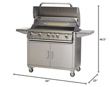 Bull Outdoor Products 55001 BBQ Brahma 90,000 BTU Grill with Cart, Natural Gas, Metallic
