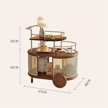 DINBOZ26X Living Room Table Simple Household Corner Several, Living Room Glass Creative Side Several, Small Apartment Movable Trolley Dining Car Outdoor Side Table(Beige)