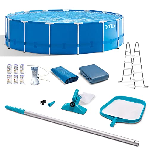 Intex Metal Frame Swimming Pool Set Blue