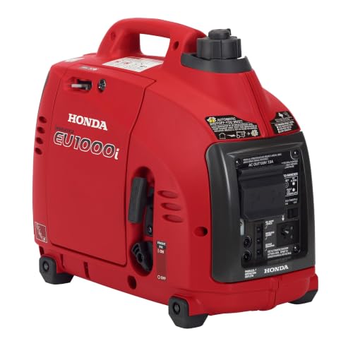 Honda EU1000i 1000 Watt Inverter Generator, Super Quiet 120V Gas Powered Portable Generator for Camping or Home Backup Power Supply, Up to 6.8 Hour Run Time (EU1000T1AN)