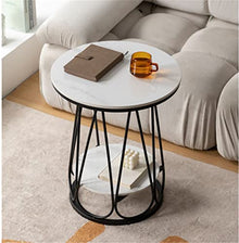 NRFJFOP Sofa Side Table Sideboard B& Round Minimalist Cream Iron Rock Panel Coffee Small