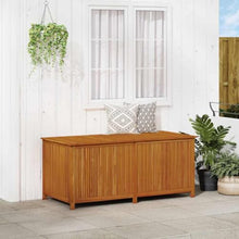 HKPWRBFG Patio Storage Box, Solid Acacia Wood, Outdoor Garden Bench 68.9
