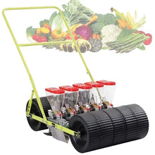 DOZPAL Manual Vegetable Seeders for Parsley, Cabbage, Radish & More, 3/4/5/6 Row Farmer Hand Push A Precision Seeder, Adjustable Row Spacing/Plant Spacing/Depth 5Row