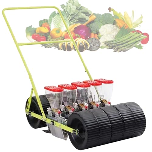 DOZPAL Manual Vegetable Seeders for Parsley, Cabbage, Radish & More, 3/4/5/6 Row Farmer Hand Push A Precision Seeder, Adjustable Row Spacing/Plant Spacing/Depth 5Row