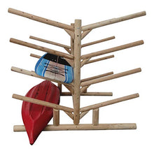 Log Kayak Rack 10-Place Kayak Rack Natural