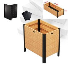 Wood Grain Aluminum Raised Planter with Rounded Safety Edges Metal Legs