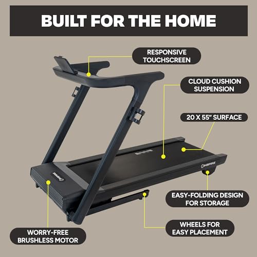 Inspire Fitness Foldable Treadmill with Incline LED Touchscreen