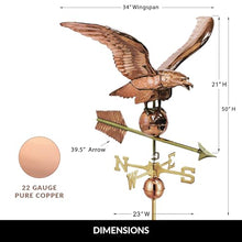 Good Directions Smithsonian Eagle 34" Pure Copper Weathervane Extra Large